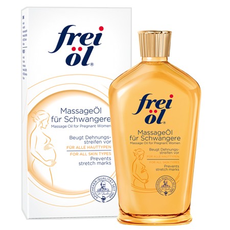 frei öl® MassageÖl für Schwangere Flasche mit Verpackung